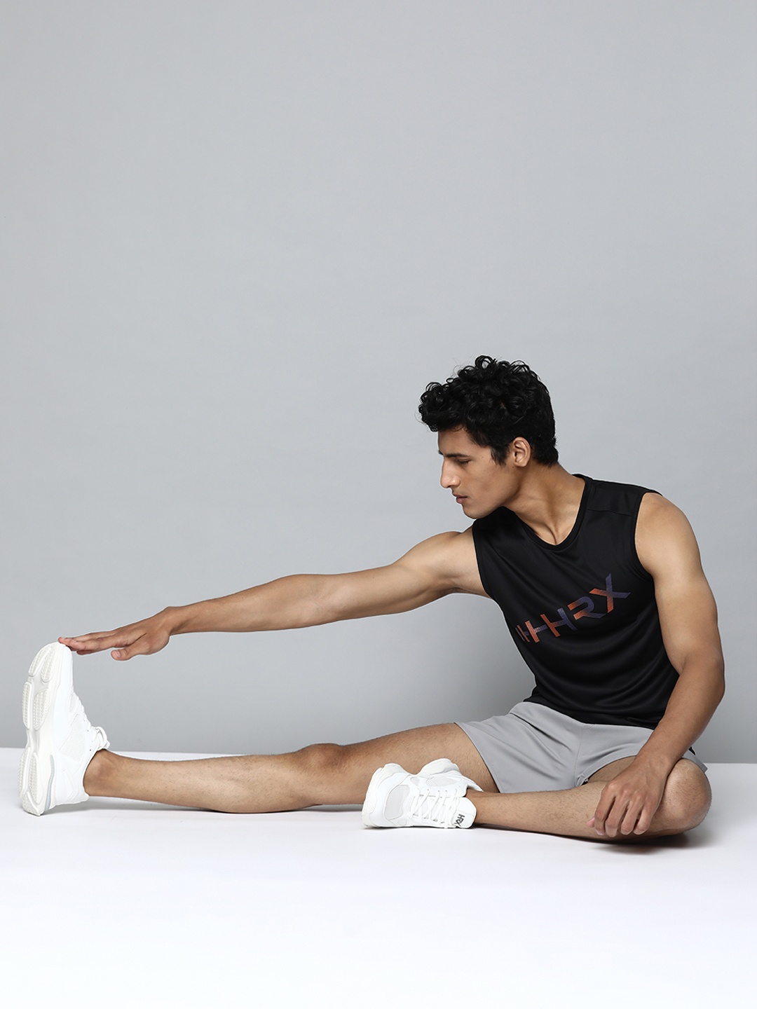 

HRX By Hrithik Roshan Training Men Jet Black Rapid-Dry Brand Carrier Tshirts