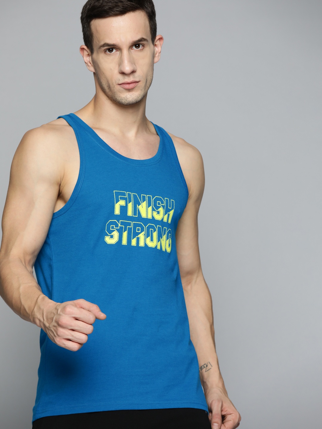 

HRX By Hrithik Roshan Training Men Blue Beast Bio-Wash Typography Tshirts
