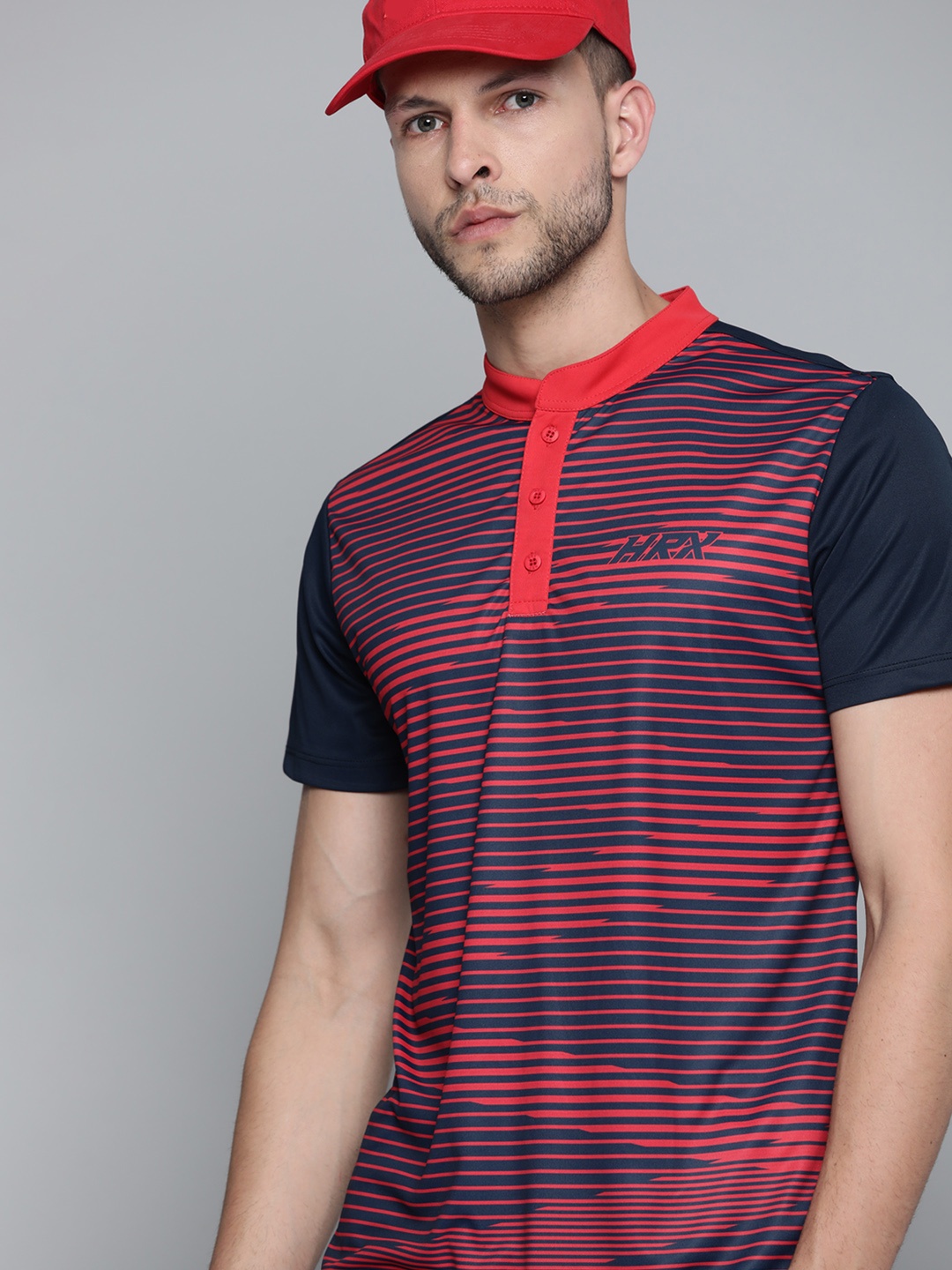 

HRX By Hrithik Roshan Racketsport Men Moonlit Ocean Rapid-Dry Abstract Tshirts, Navy blue