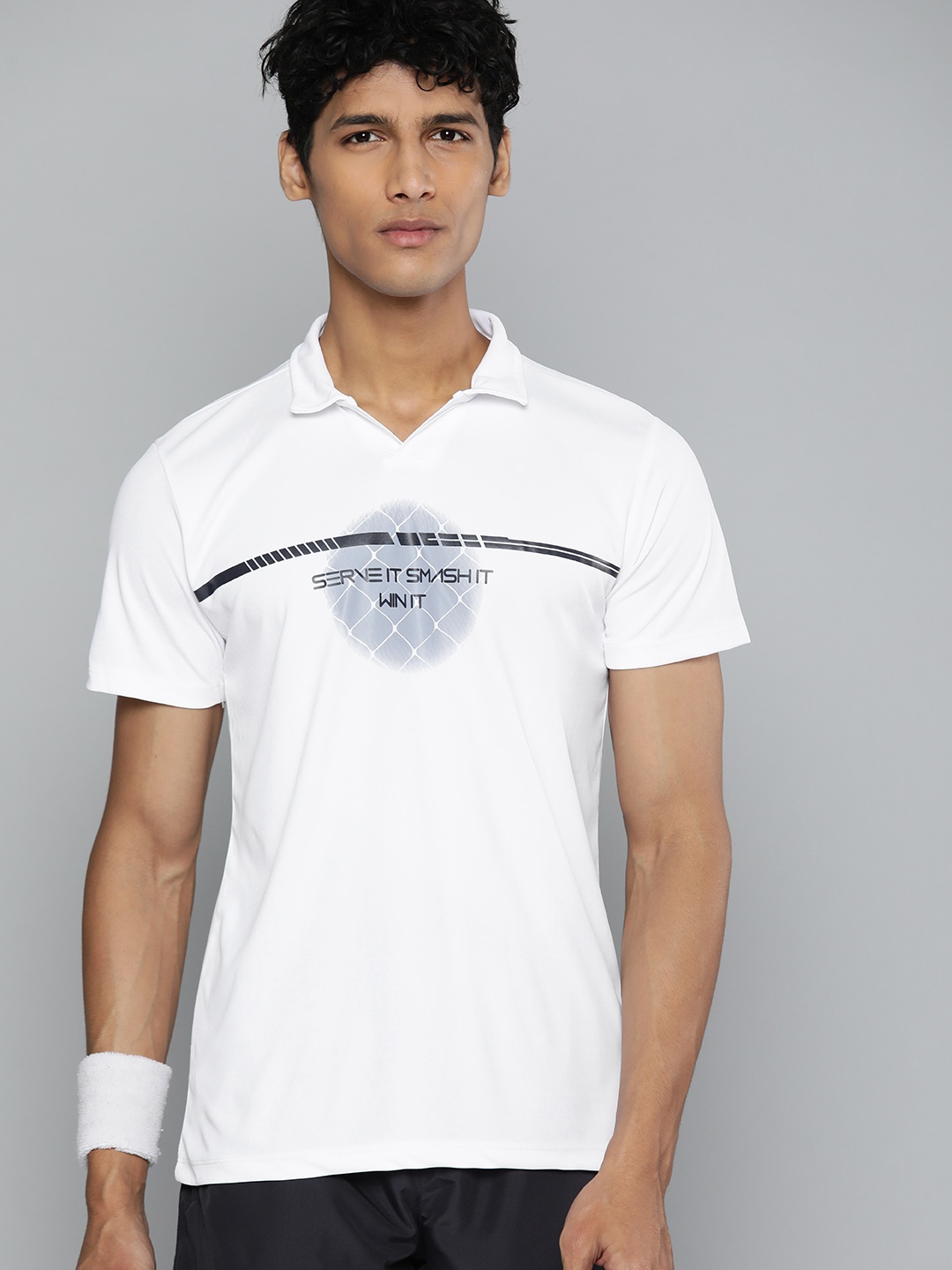 

HRX By Hrithik Roshan Racketsport Men Optic White Rapid-Dry Typography Tshirts