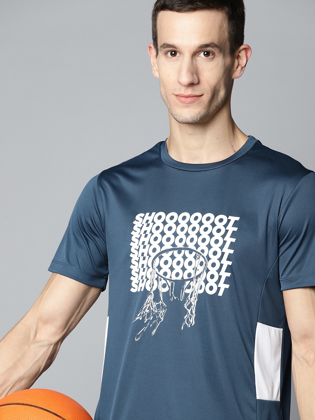 

HRX By Hrithik Roshan Basketball Men Moonlit Ocean Rapid-Dry Typography Tshirts, Blue