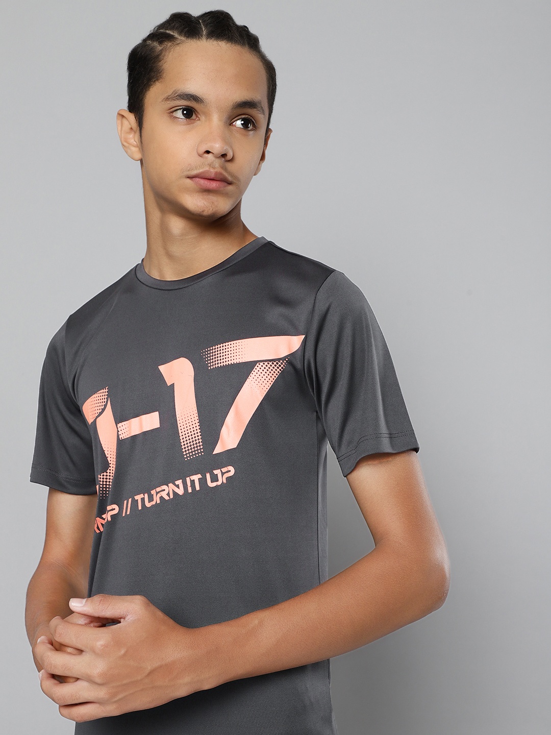 

HRX By Hrithik Roshan U-17 Boys Iron Rapid-Dry Brand Carrier Tshirts, Black