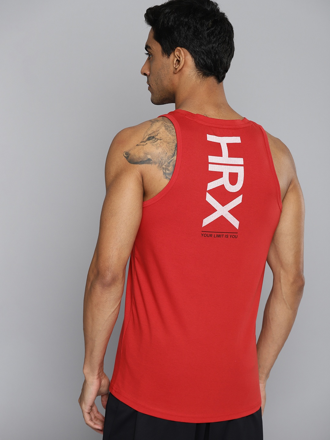 

HRX By Hrithik Roshan Training Men Formula Red Bio-Wash Brand Carrier Tshirts