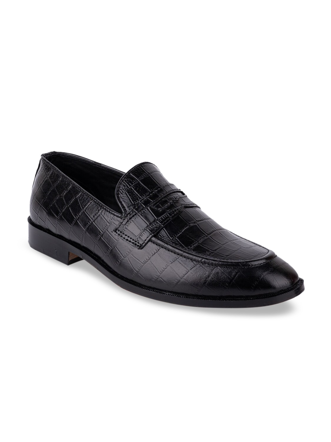 

LA BOTTE Men Black Textured Leather Formal Loafers