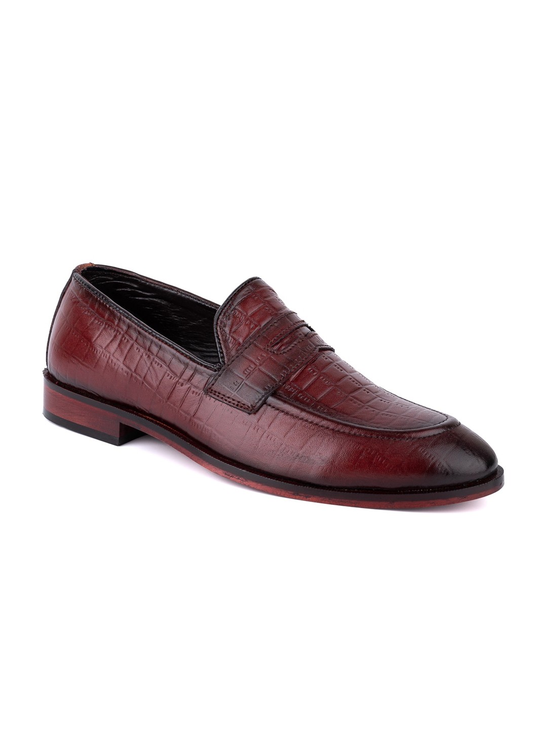 

LA BOTTE Men Burgundy Solid Leather Formal Loafers