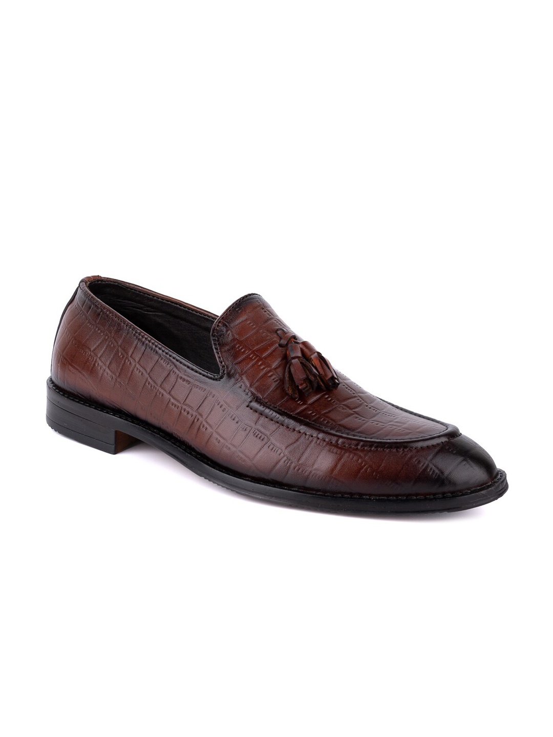 

LA BOTTE Men Brown Textured Leather Formal Loafers