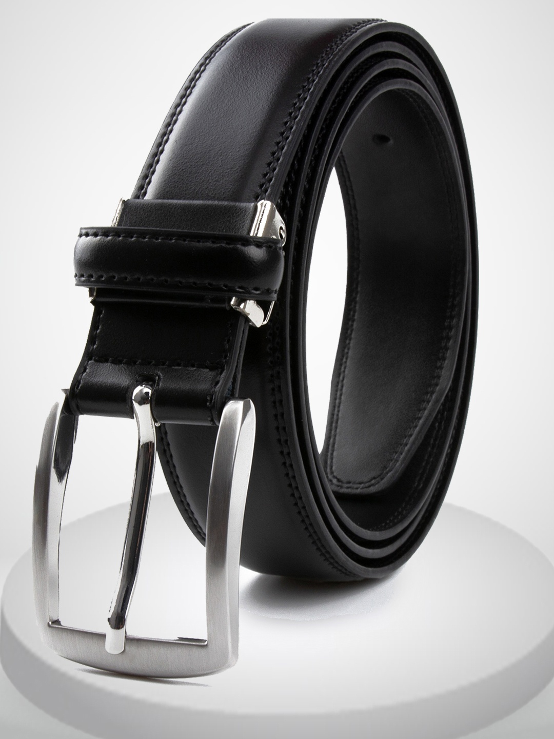 

CONTACTS Men Black Solid Leather Belt