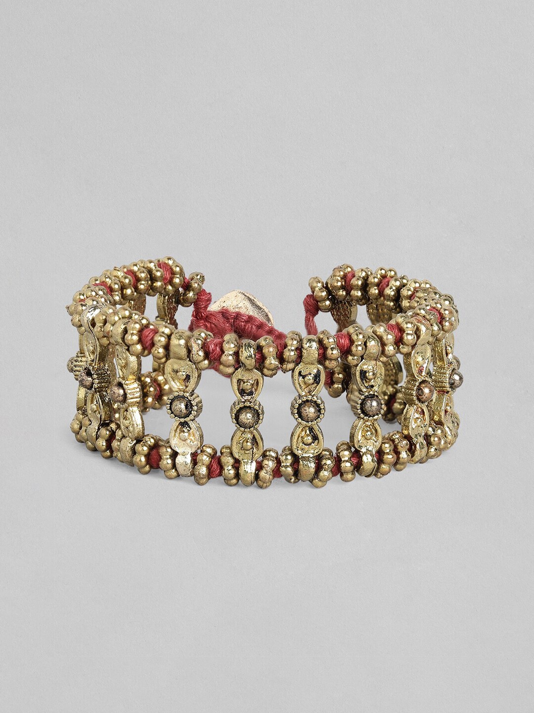 

Rubans Voguish Women Gold-Toned & Red Antique Kada Bracelet