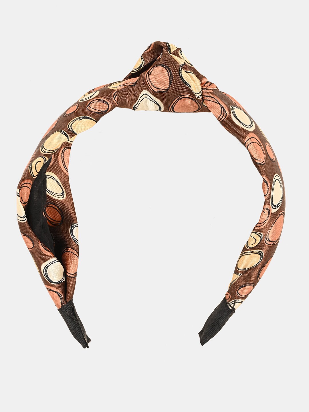 

BuckleUp Women Brown & Coral Printed Knot Hairband