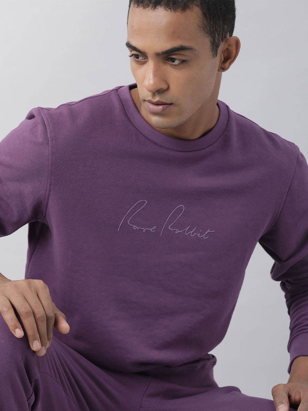 

RARE RABBIT Men Ren Slim Fit Sweatshirt, Purple