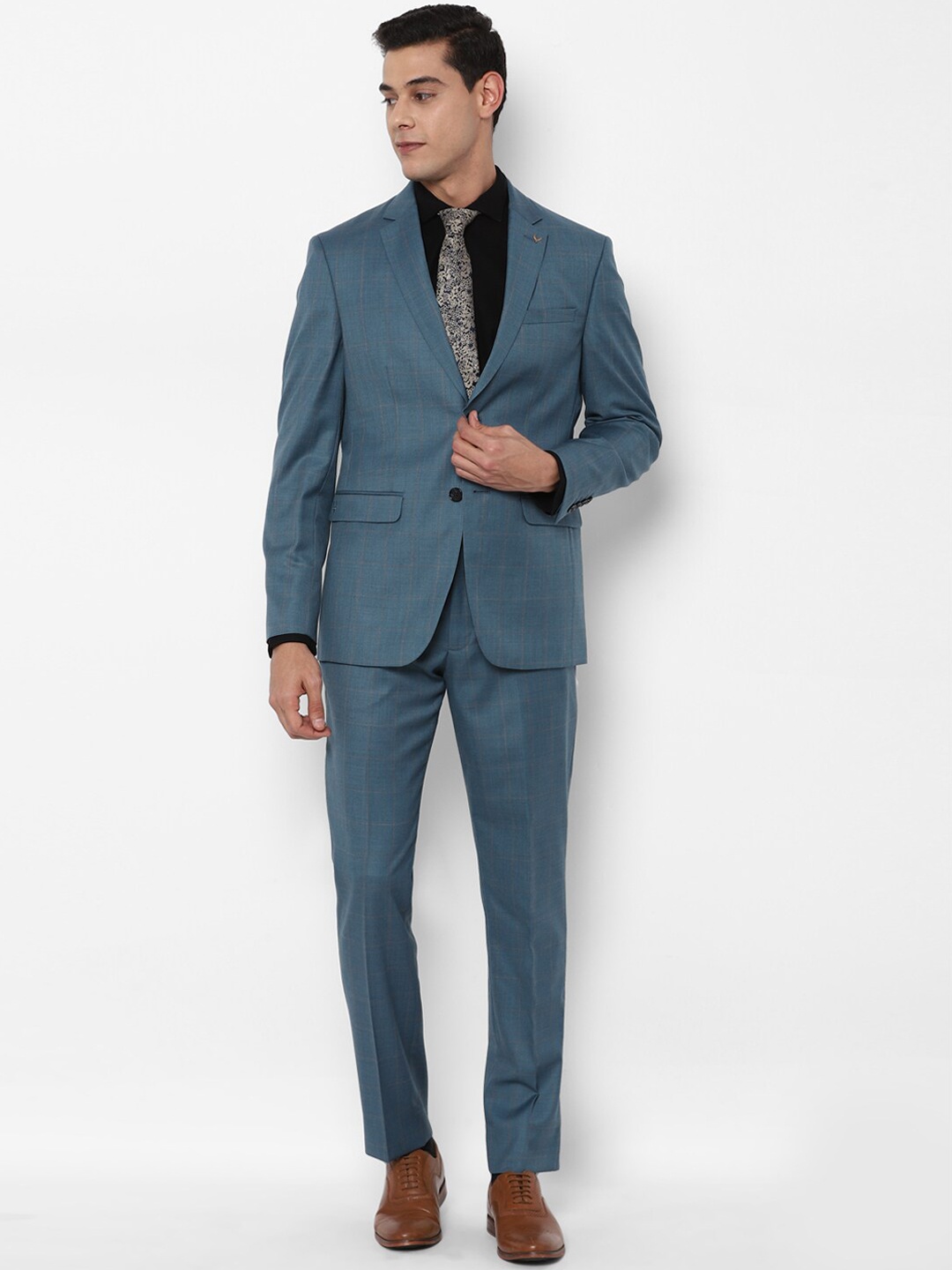 

Allen Solly Men Blue Solid Slim-Fit Single-Breasted Two-Piece Suits