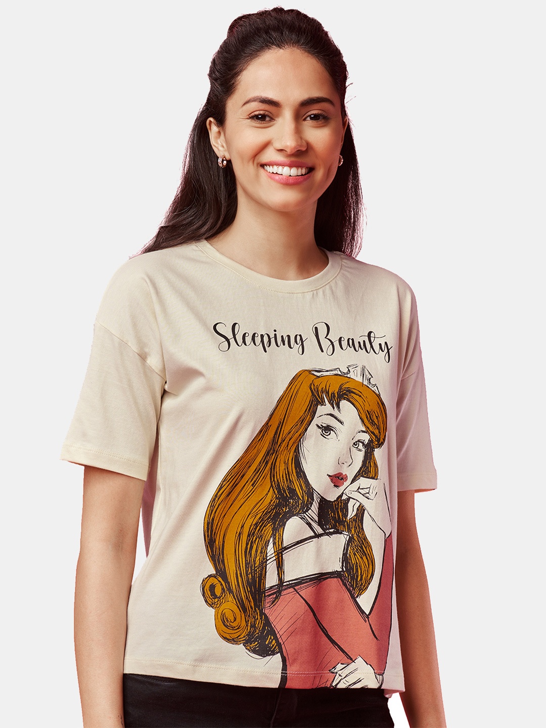 

The Souled Store Women Off White Printed T-shirt