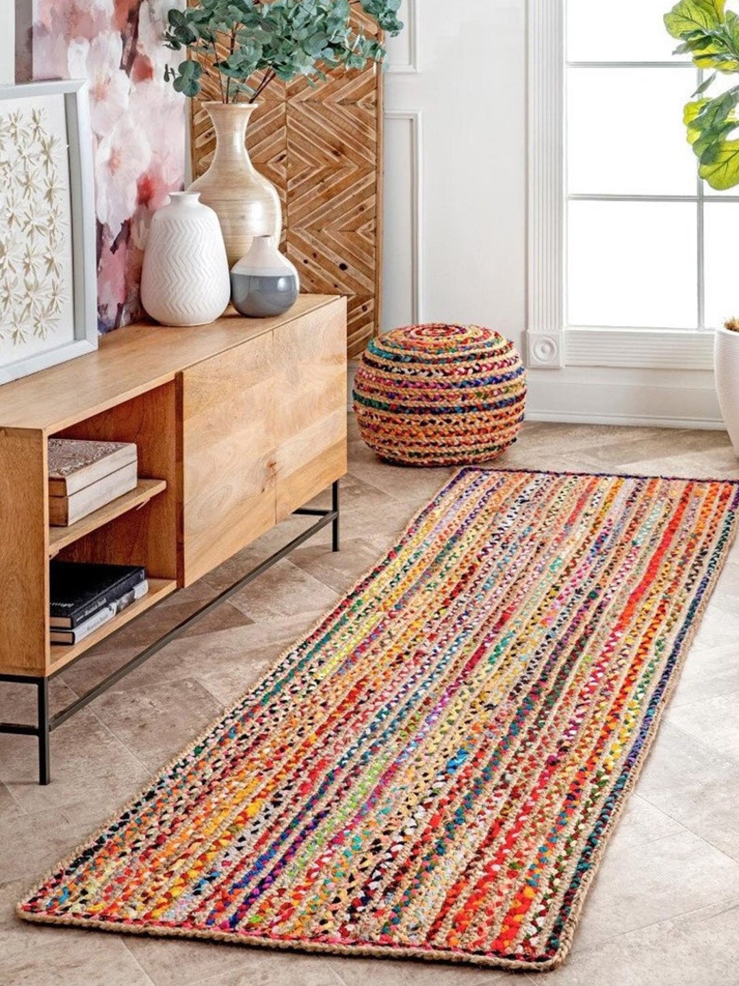 

HABERE INDIA Muticoloured Woven Design Carpets, Multi