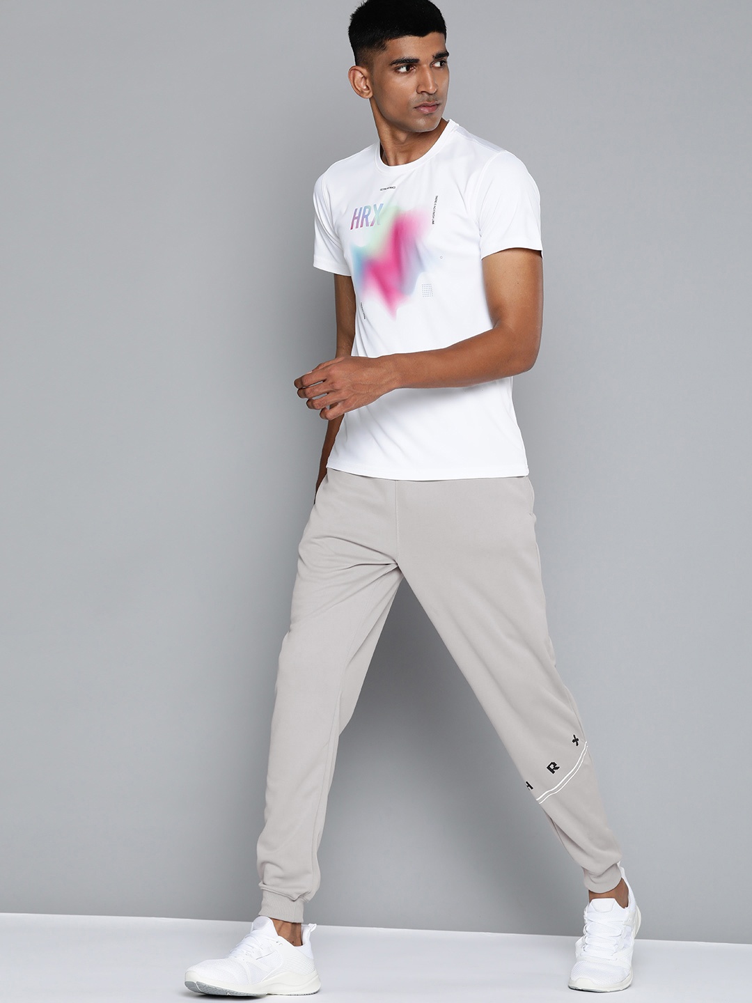 

HRX by Hrithik Roshan Men Solid Slim Fit Rapid-Dry Running Joggers, Grey