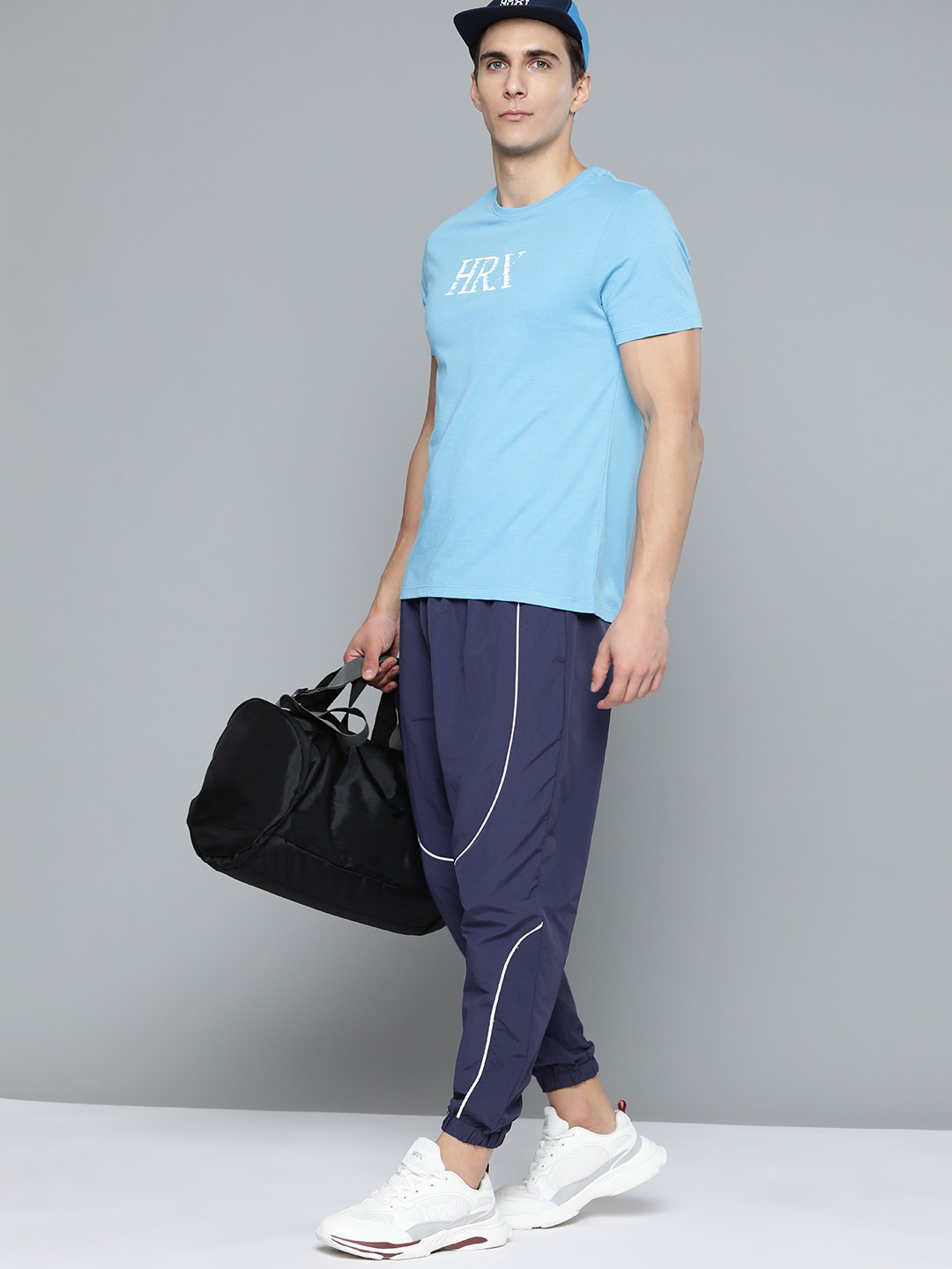 

HRX by Hrithik Roshan Men Medieval Blue Solid Antimicrobial Lifestyle Joggers, Navy blue
