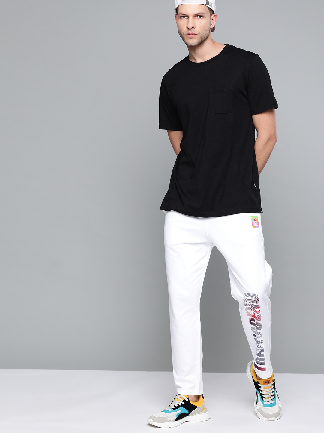 

HRX By Hrithik Roshan Lifestyle Men Optic White Bio-Wash Typography Track Pants