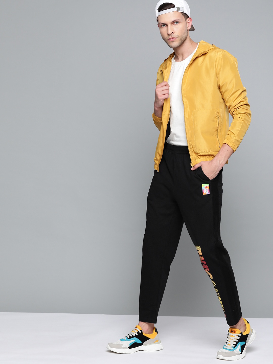 

HRX By Hrithik Roshan Lifestyle Men Jet Black Bio-Wash Typography Track Pants