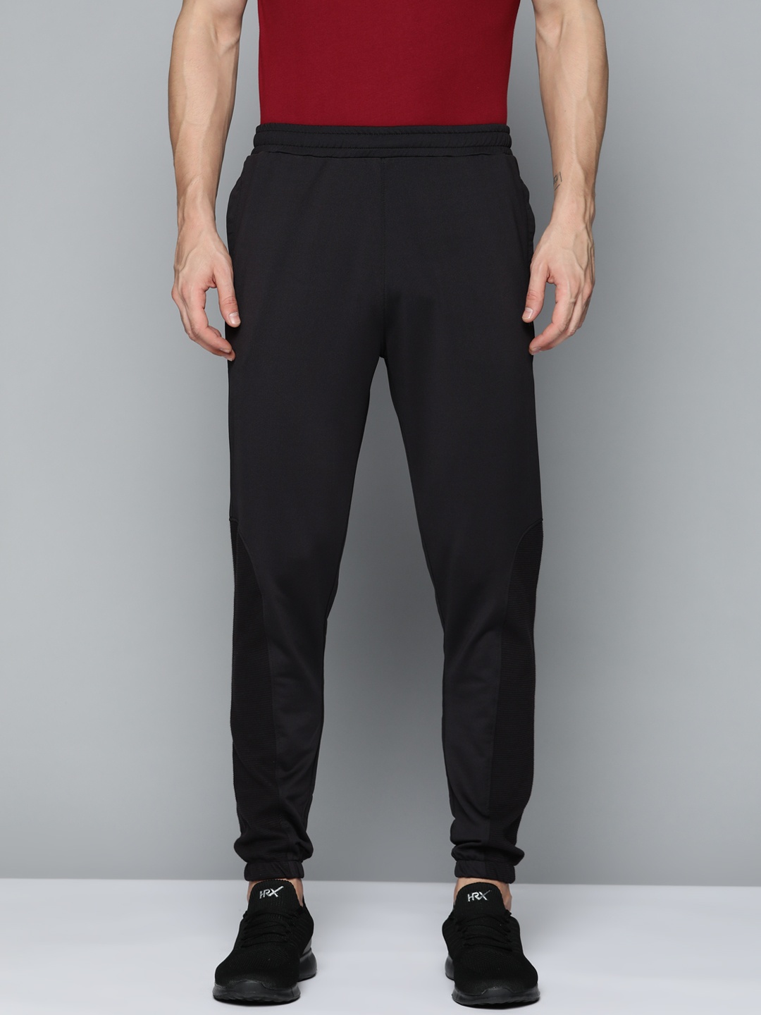 

HRX By Hrithik Roshan Lifestyle Men Jet Black Bio-Wash Solid Track Pants