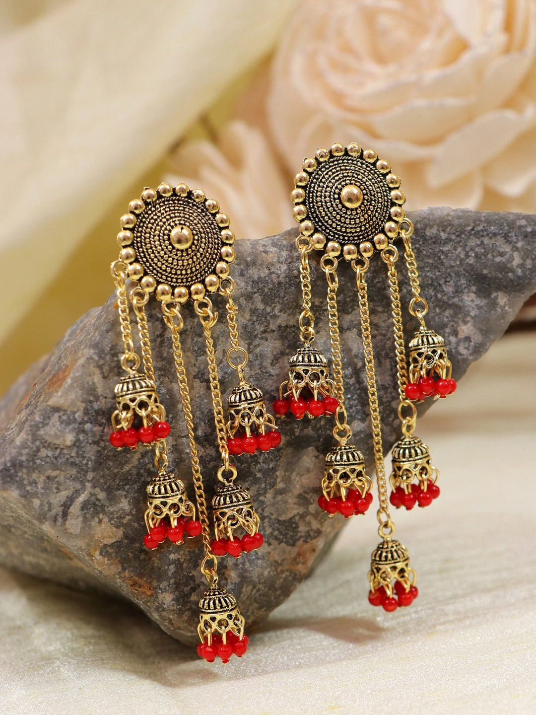 

Crunchy Fashion Red Contemporary Drop Earrings