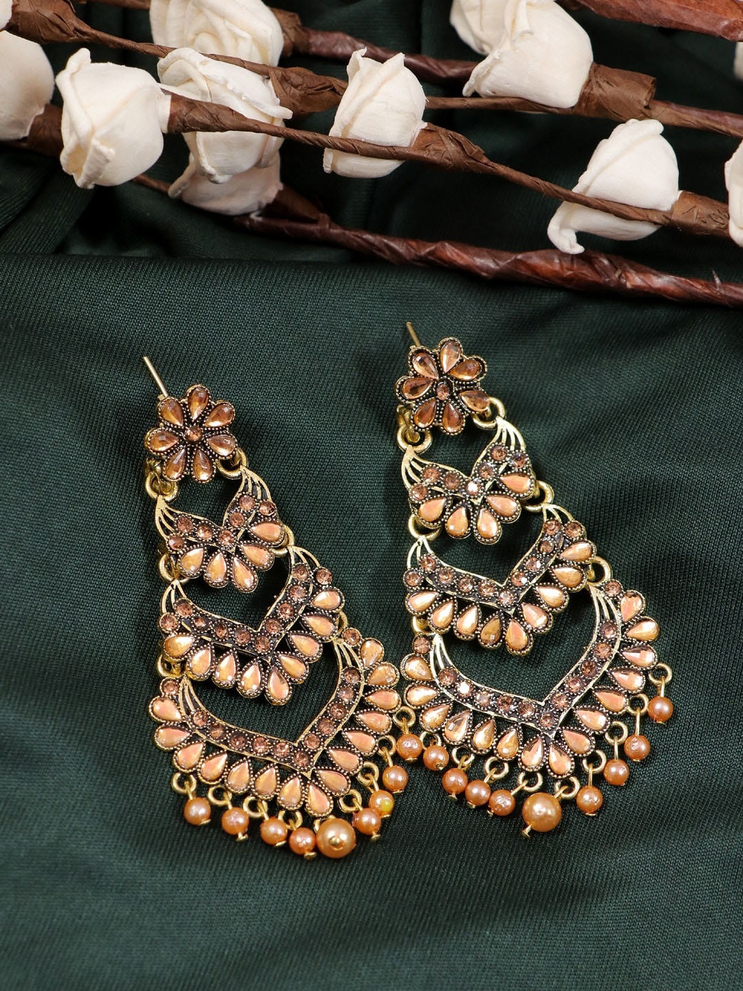 

Crunchy Fashion Peach-Coloured Contemporary Chandbalis