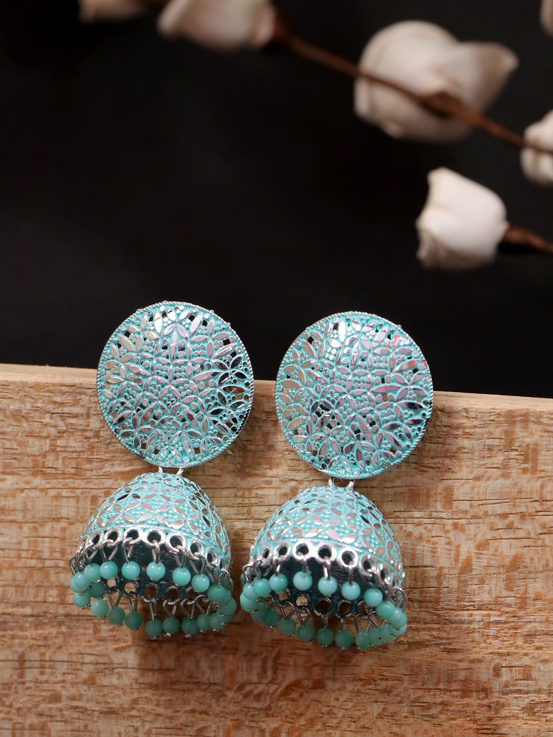 

Crunchy Fashion Blue Contemporary Jhumkas Earrings
