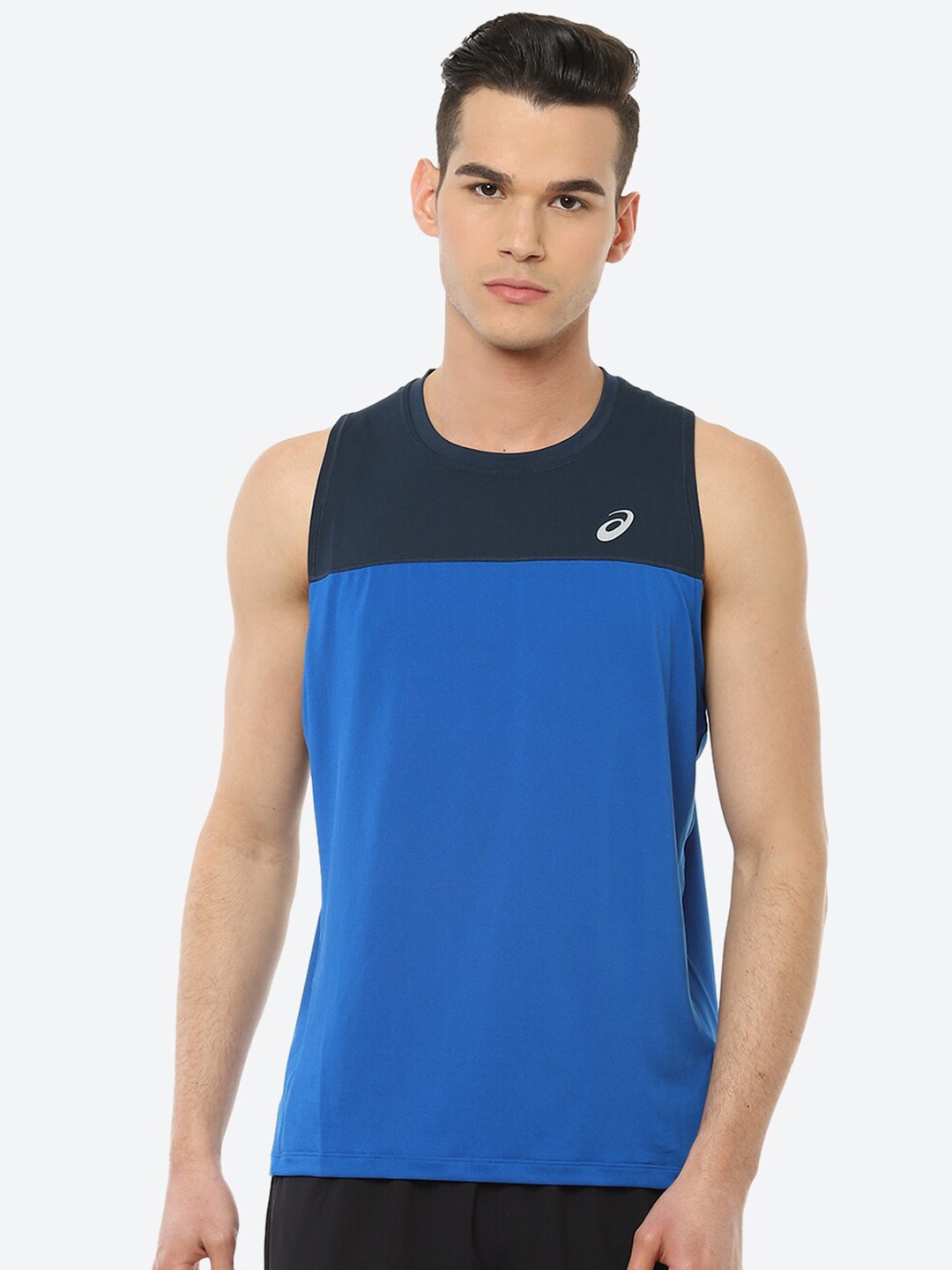 

ASICS Men Race Singlet Colourblocked Running T-shirt, Blue