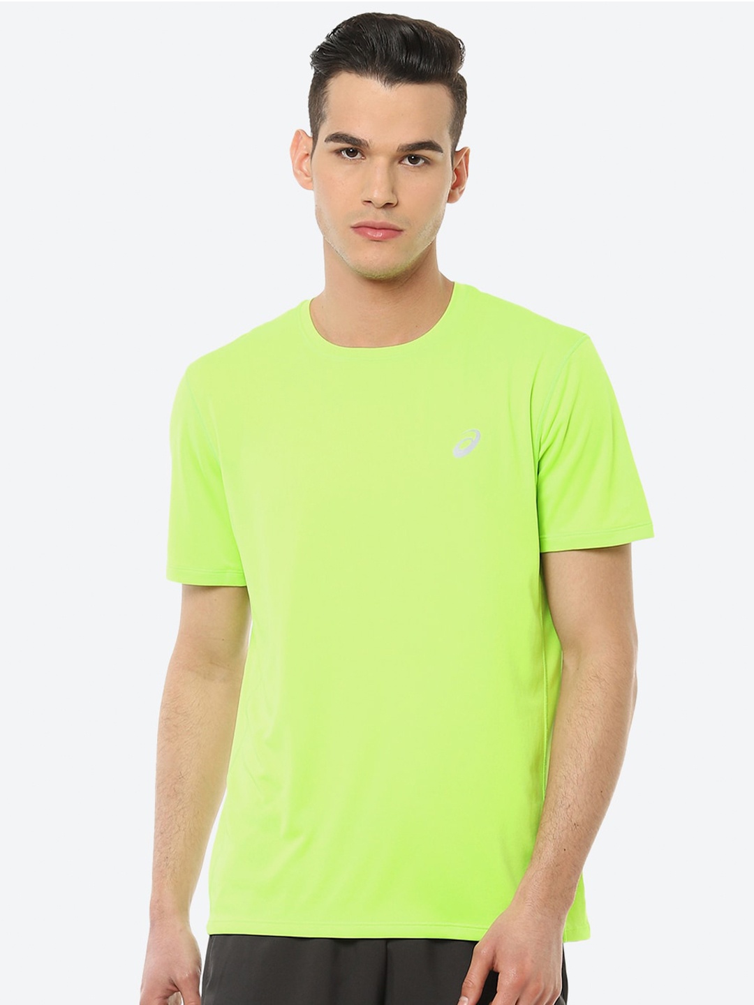 

ASICS Men Fluorescent Green Katakana Ss Running T-shirt