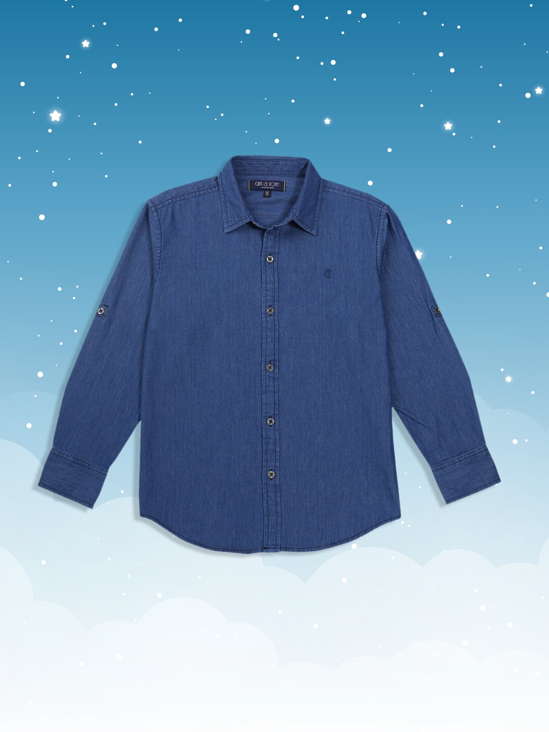 

Gini and Jony Boys Blue Cotton Casual Shirt