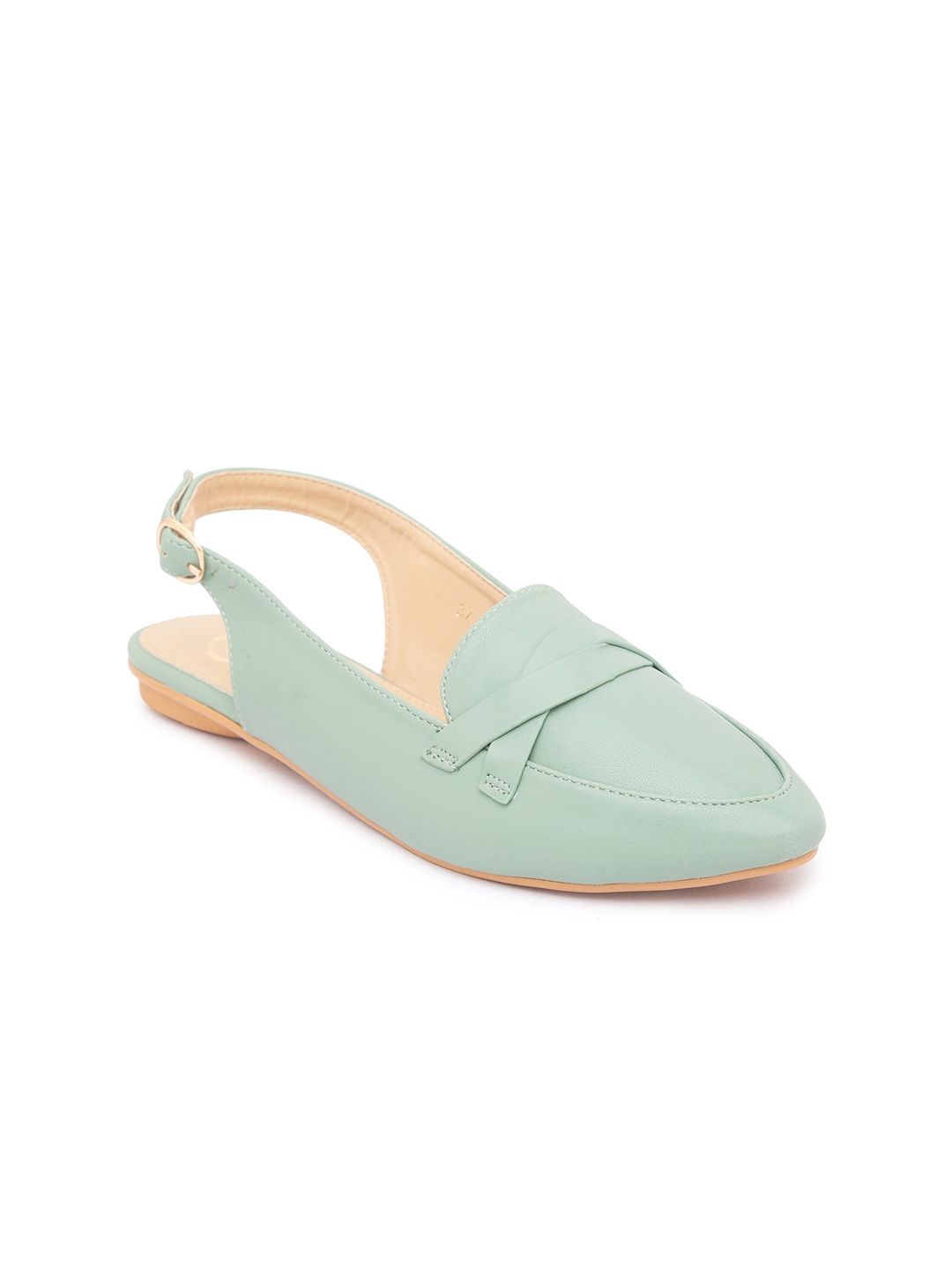 

CERIZ Women Green Mules Flats