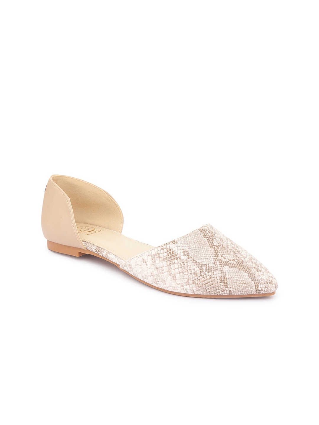 

CERIZ Women Beige Ballerinas with Laser Cuts Flats