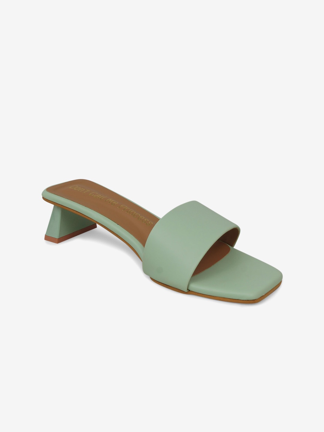 

Don't Call Me Princess Sage Green Solid Block Heels