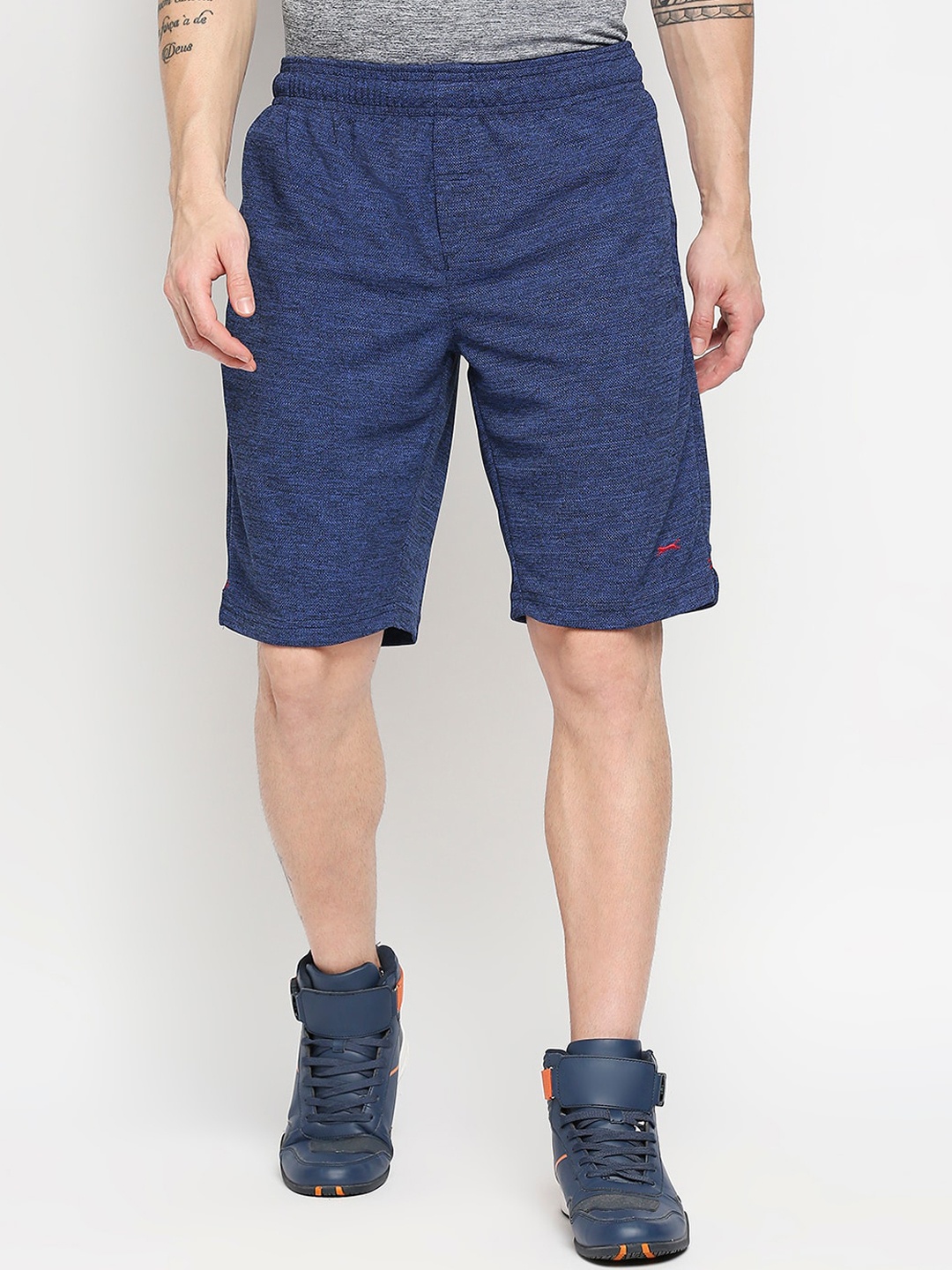 

Black Panther Men Navy Blue Regular Fit Running Sports Shorts