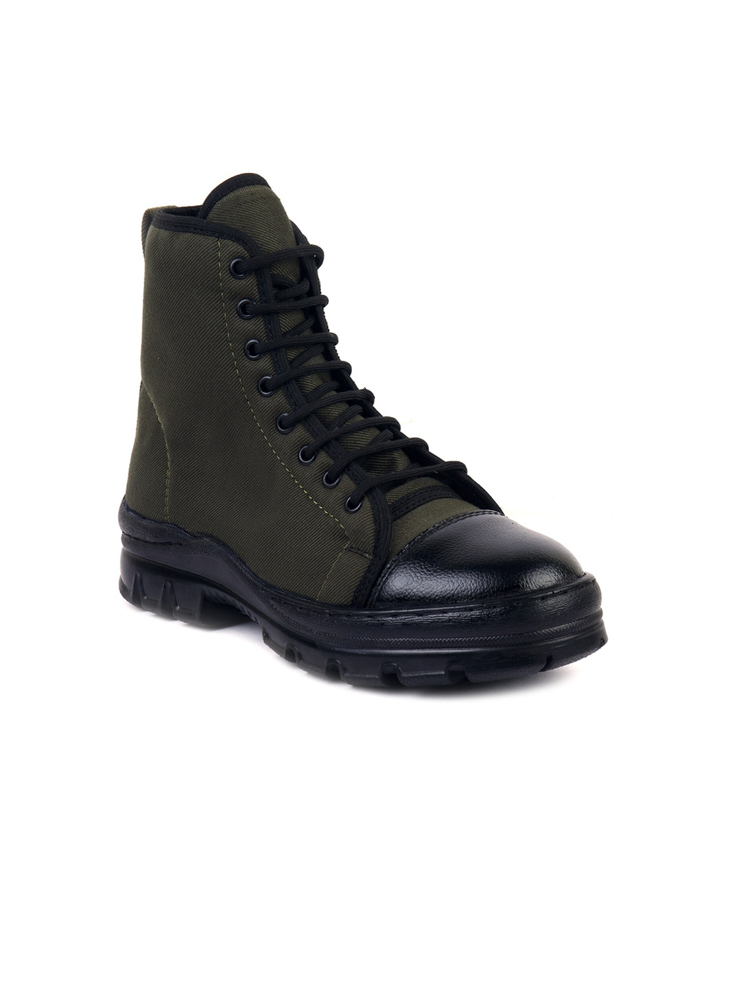 

XHUGOY Men Olive Green Flat Boots