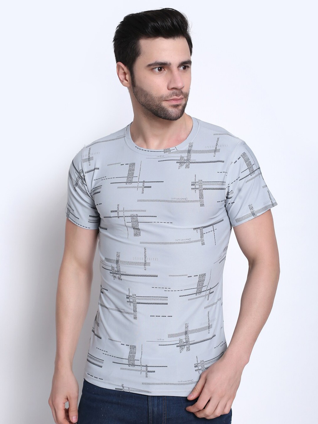 

Camey Men Grey Printed T-shirt
