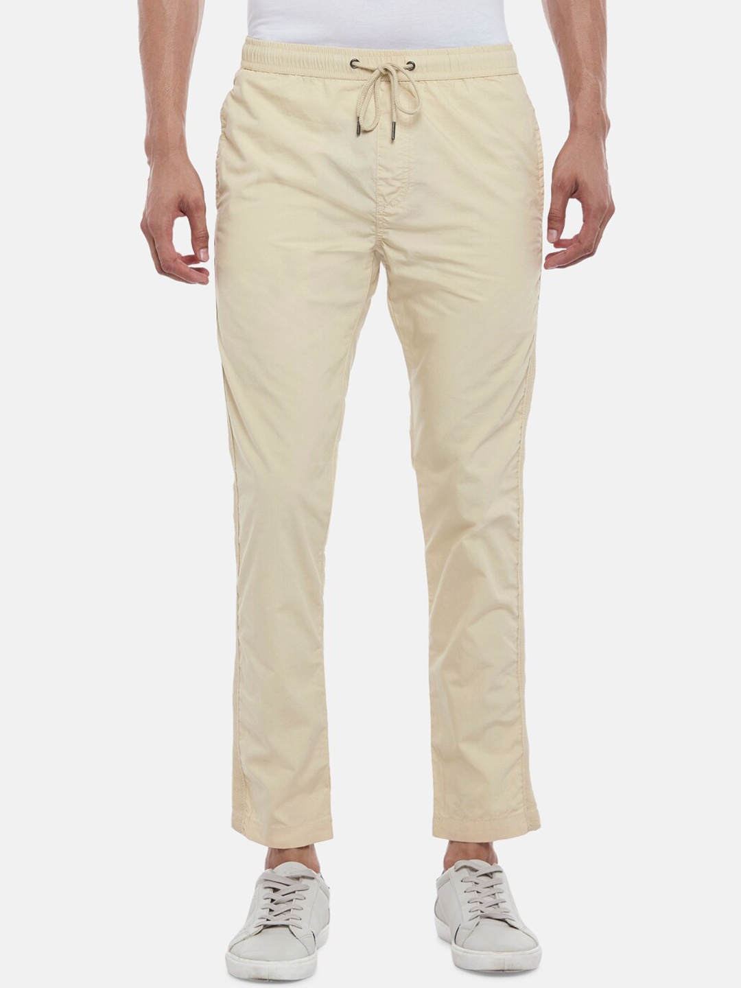 

Urban Ranger by pantaloons Men Beige Slim Fit Pure Cotton Chinos Trousers