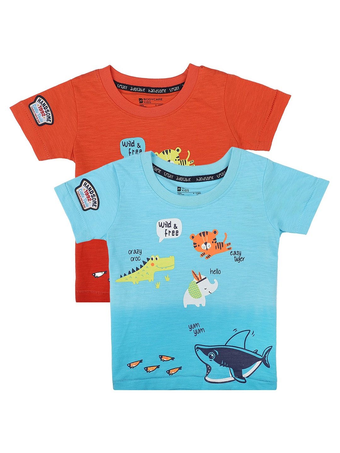 Bodycare Kids Boys Assorted Set Of 2 Printed Cotton T-shirt