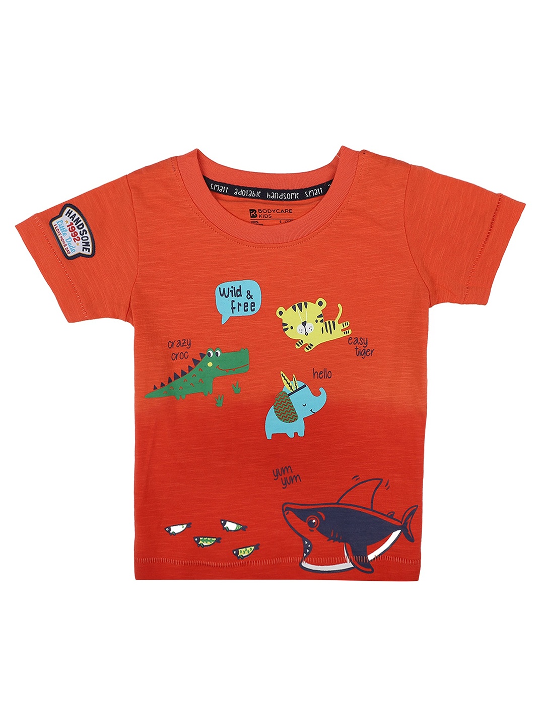 

Bodycare Kids Boys Red Printed Cotton T-shirt