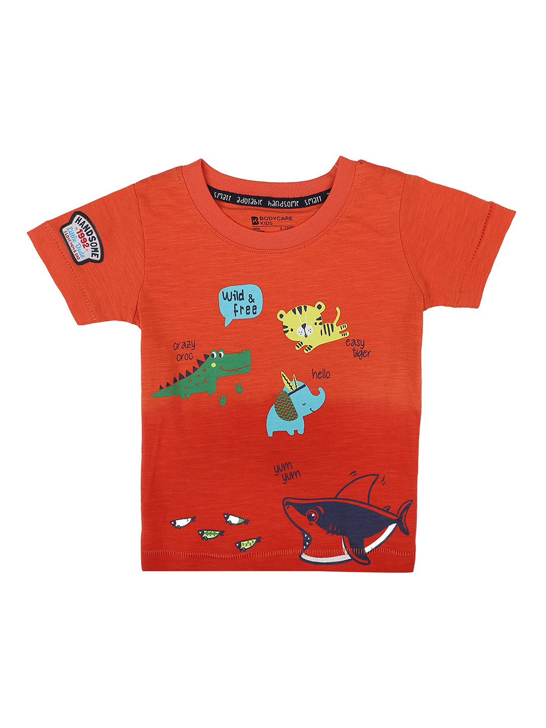 

Bodycare Kids Boys Red Graphic Printed Cotton T-shirt