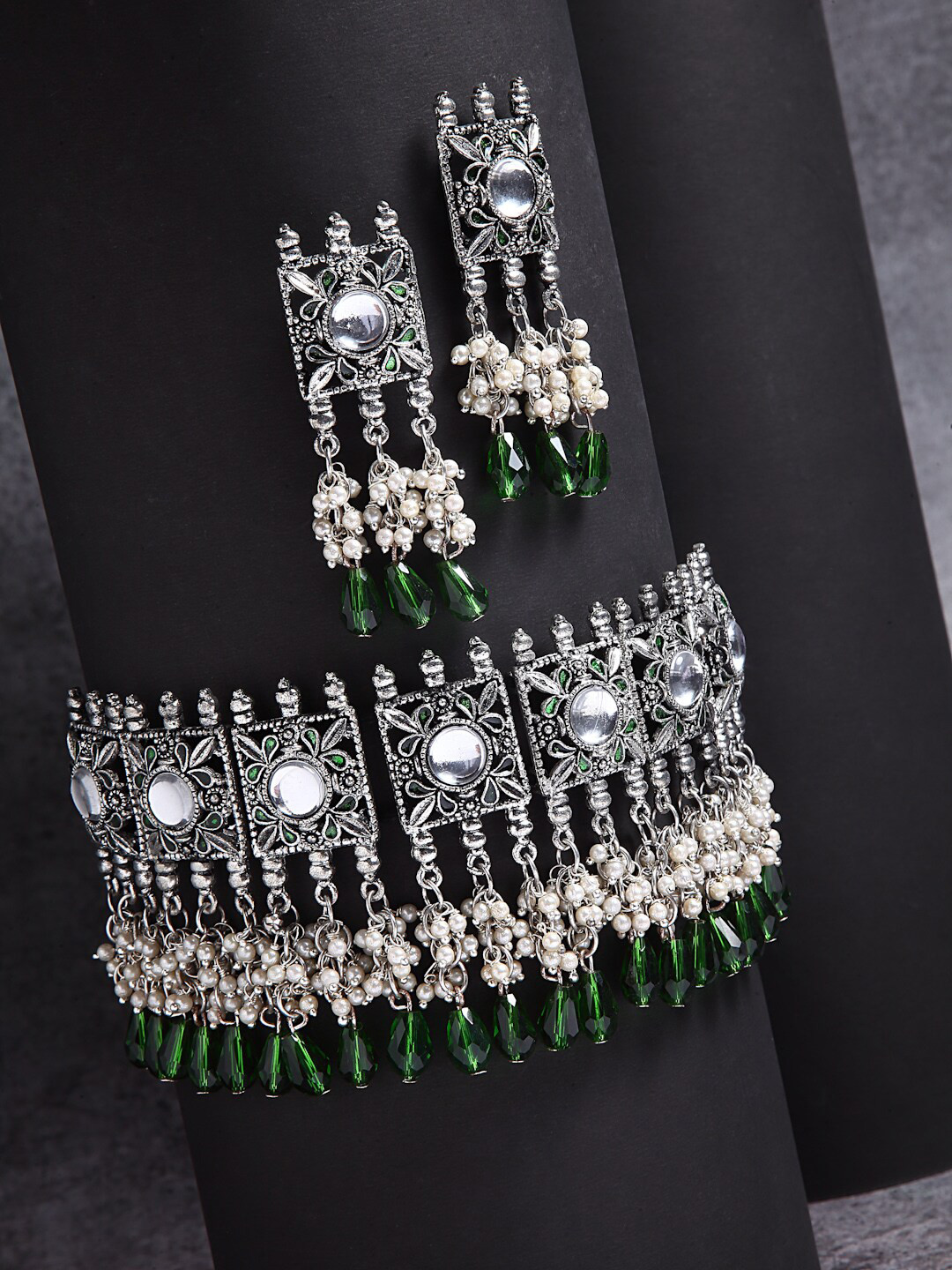 

Moedbuille Oxidised Silver-Plated Jewellery Set