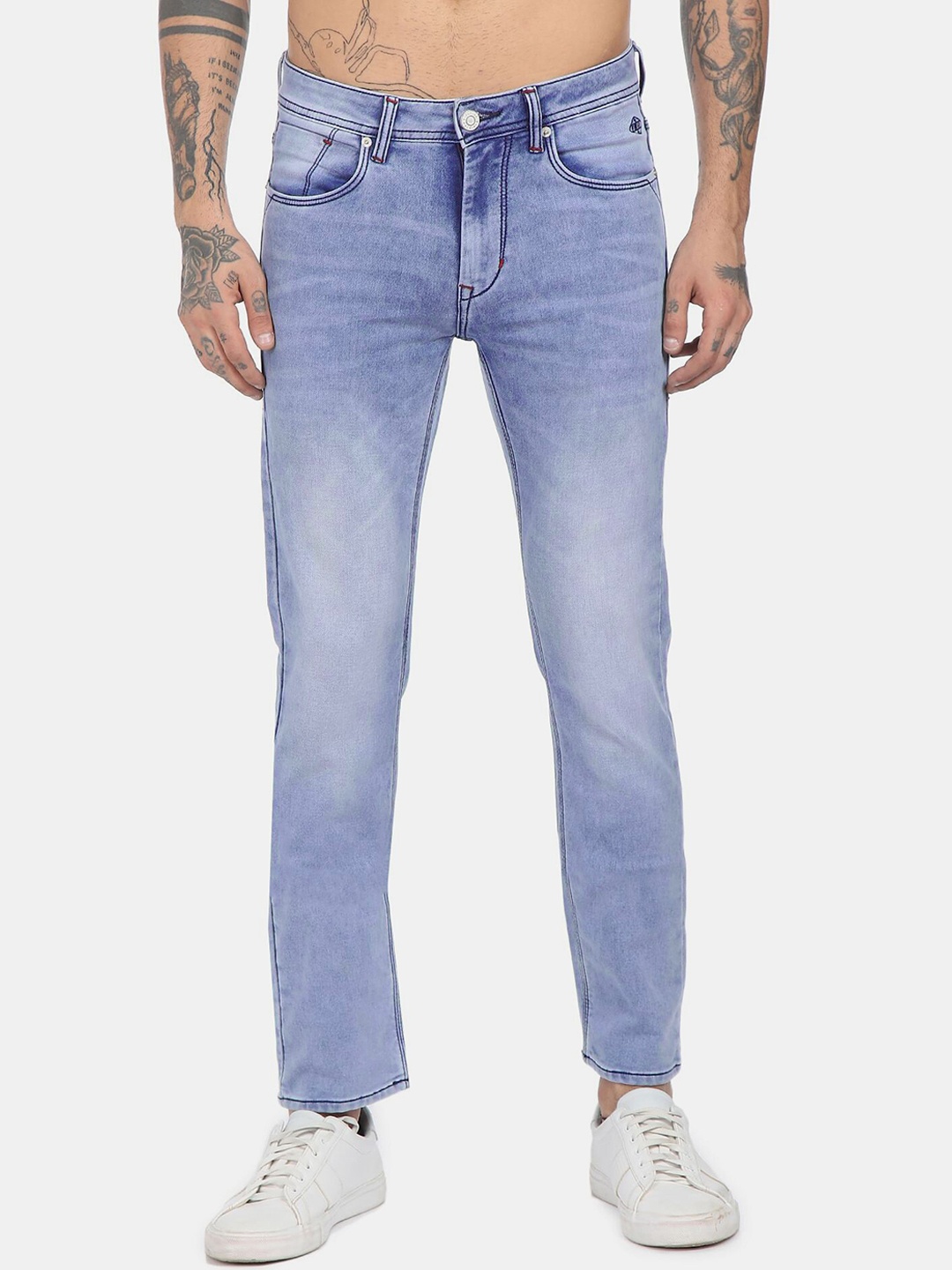 

Flying Machine Men Blue Tapered Fit Heavy Fade Jeans