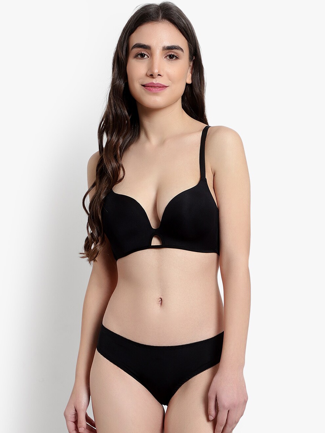 

BRACHY Women Black Solid Lightly Padded Lingerie Set