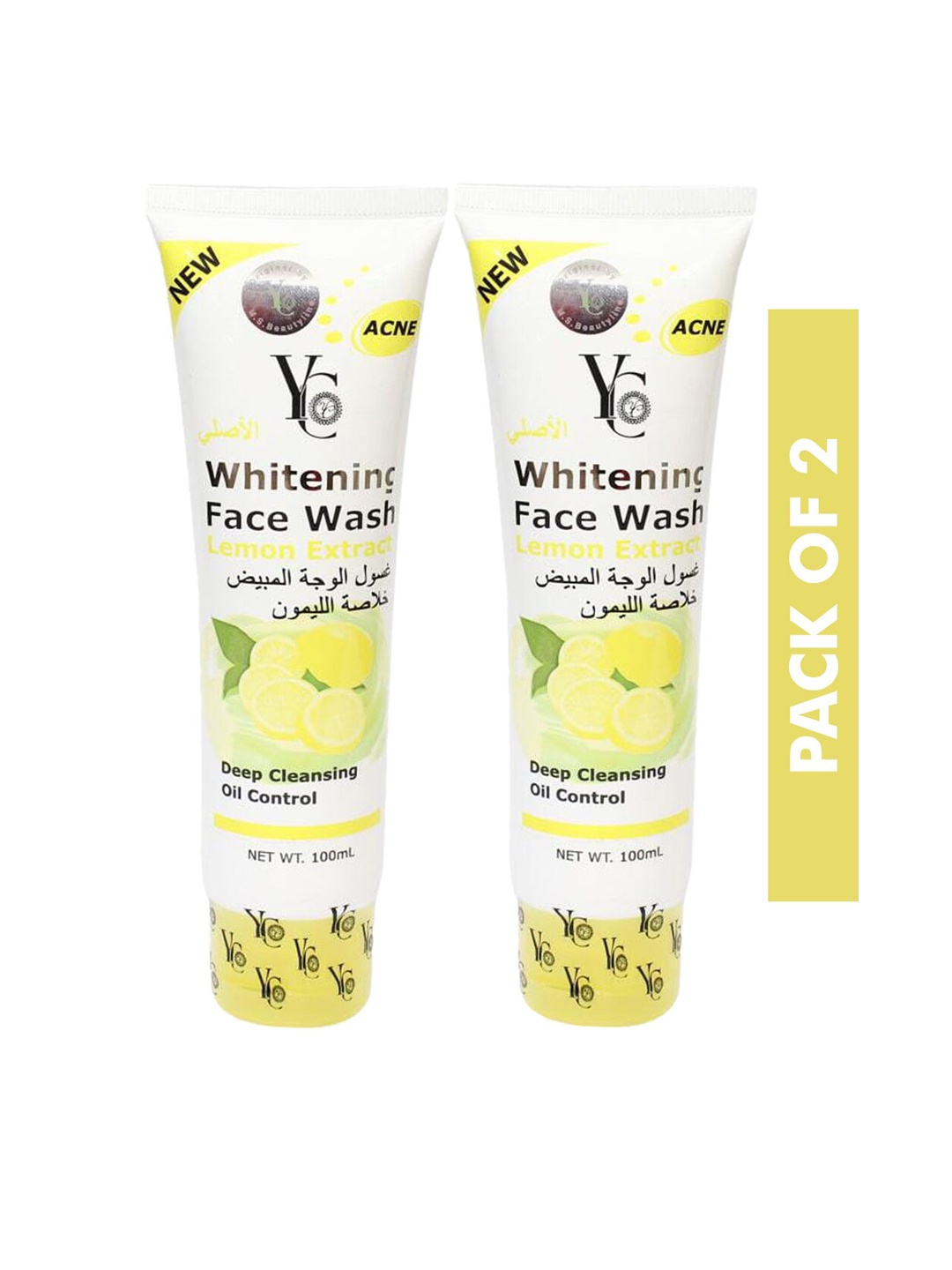 

Yc Set of 2 Whitening Lemon Extract Face Wash 100 ml each, Yellow