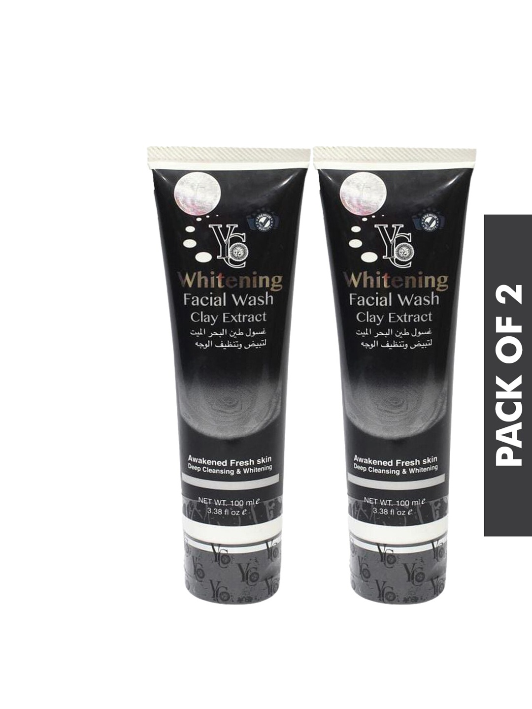 

Yc Set of 2 Whitening Facial Clay Wash,100 ml, Black