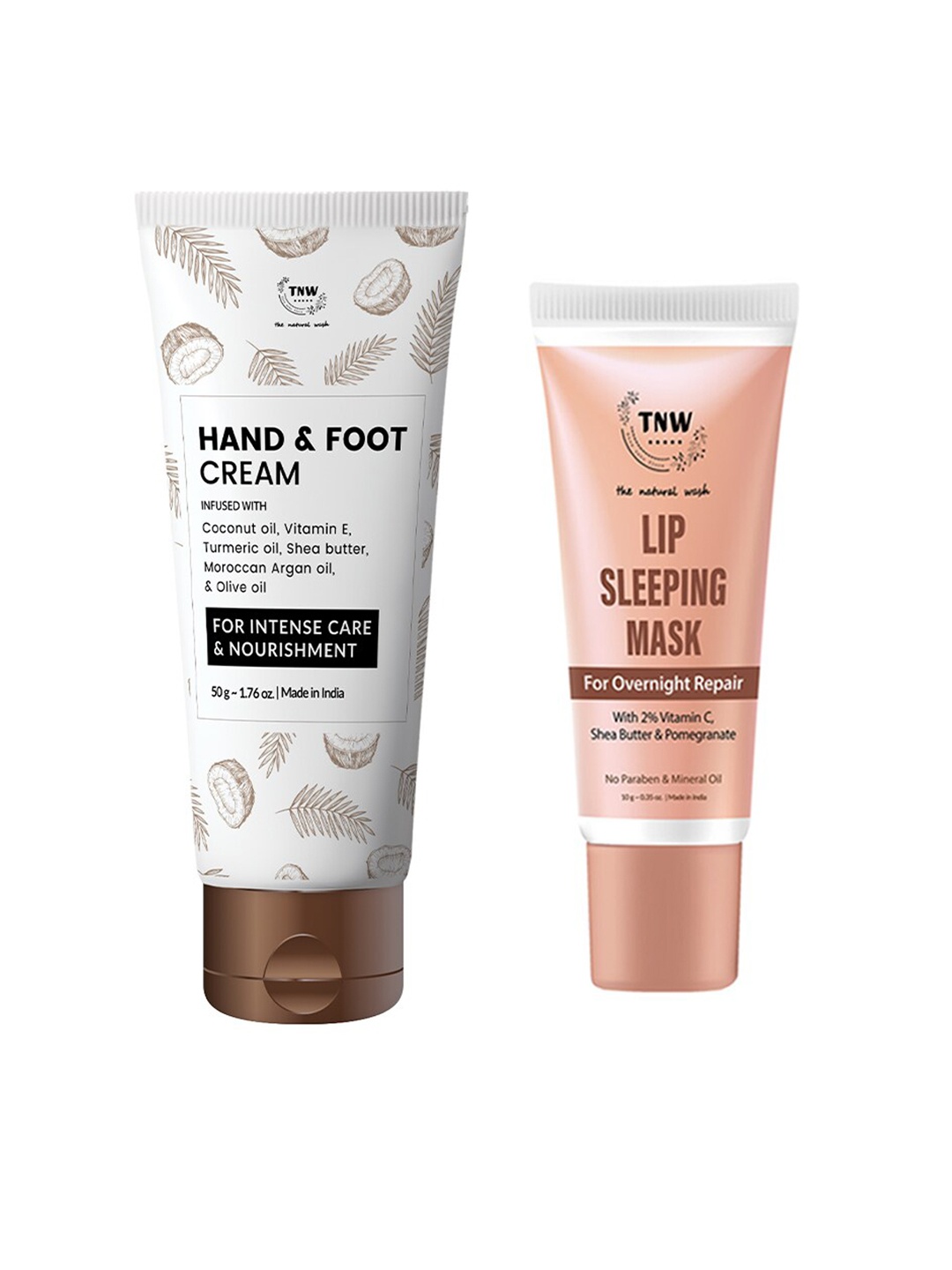 

TNW the natural wash Set of Hand and Foot Cream & Lip Sleeping Mask, White