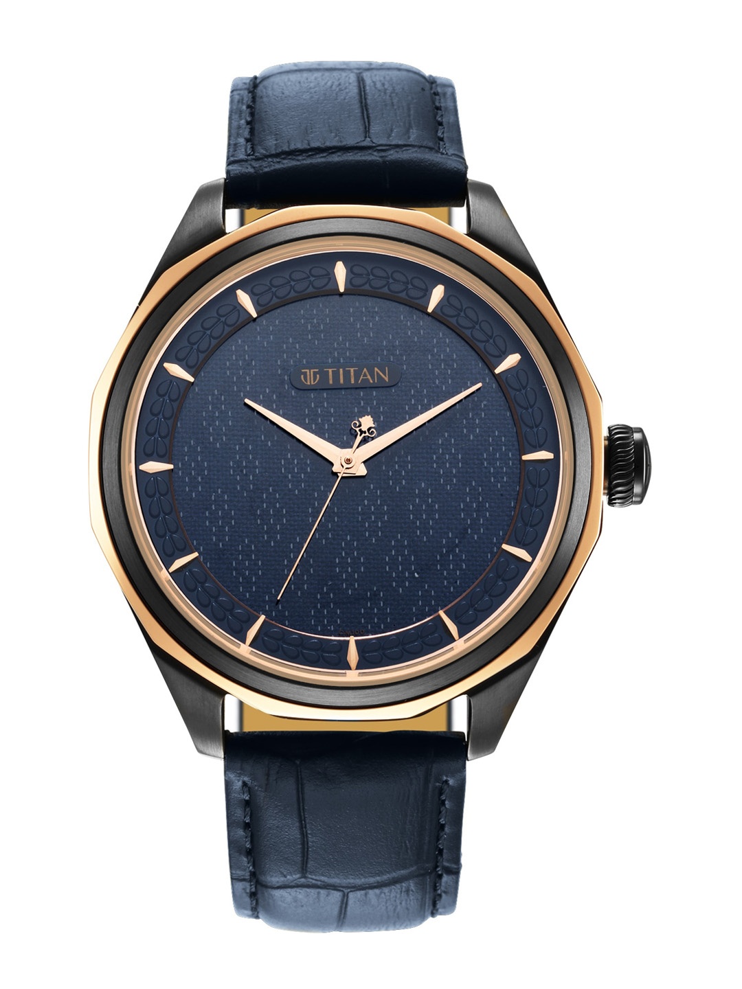 

Titan Men Blue Dial Leather Straps Analogue Watch 1829KL01F