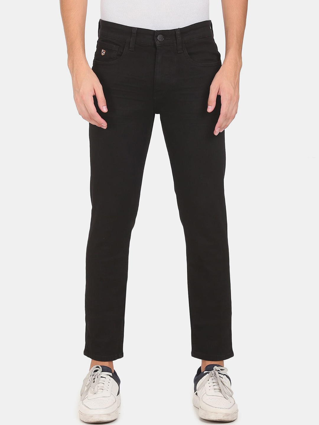 

U.S. Polo Assn. Denim Co. Denim Co. Men Black Slim Fit Recycled Polyester Cropped Rinsed Jeans