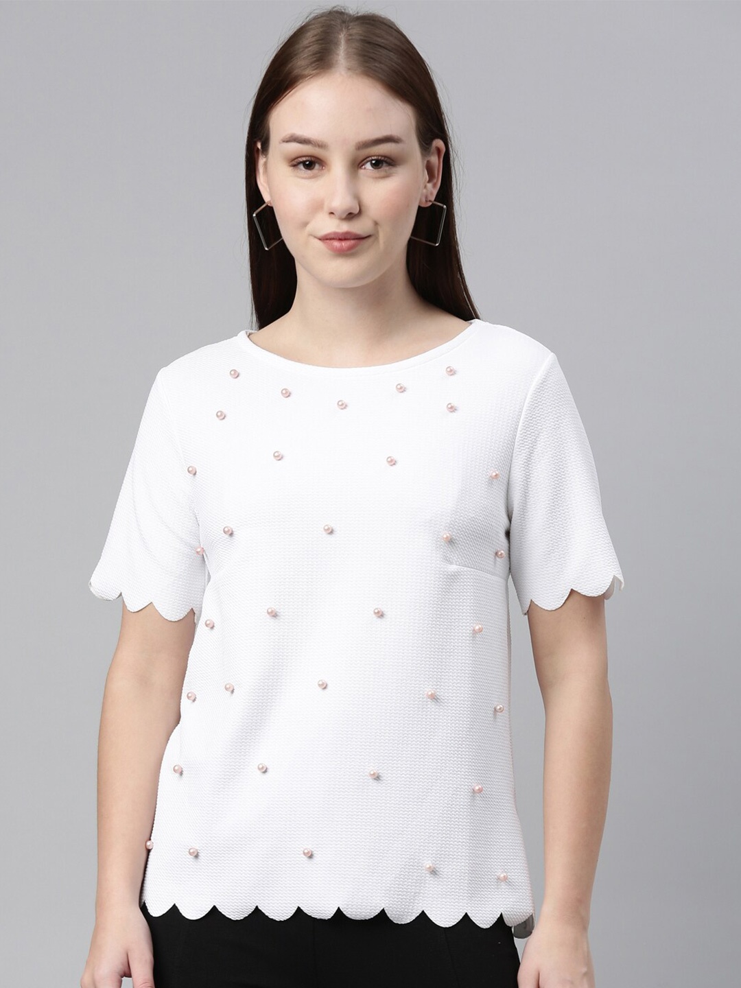

LAYA White Embellished Top