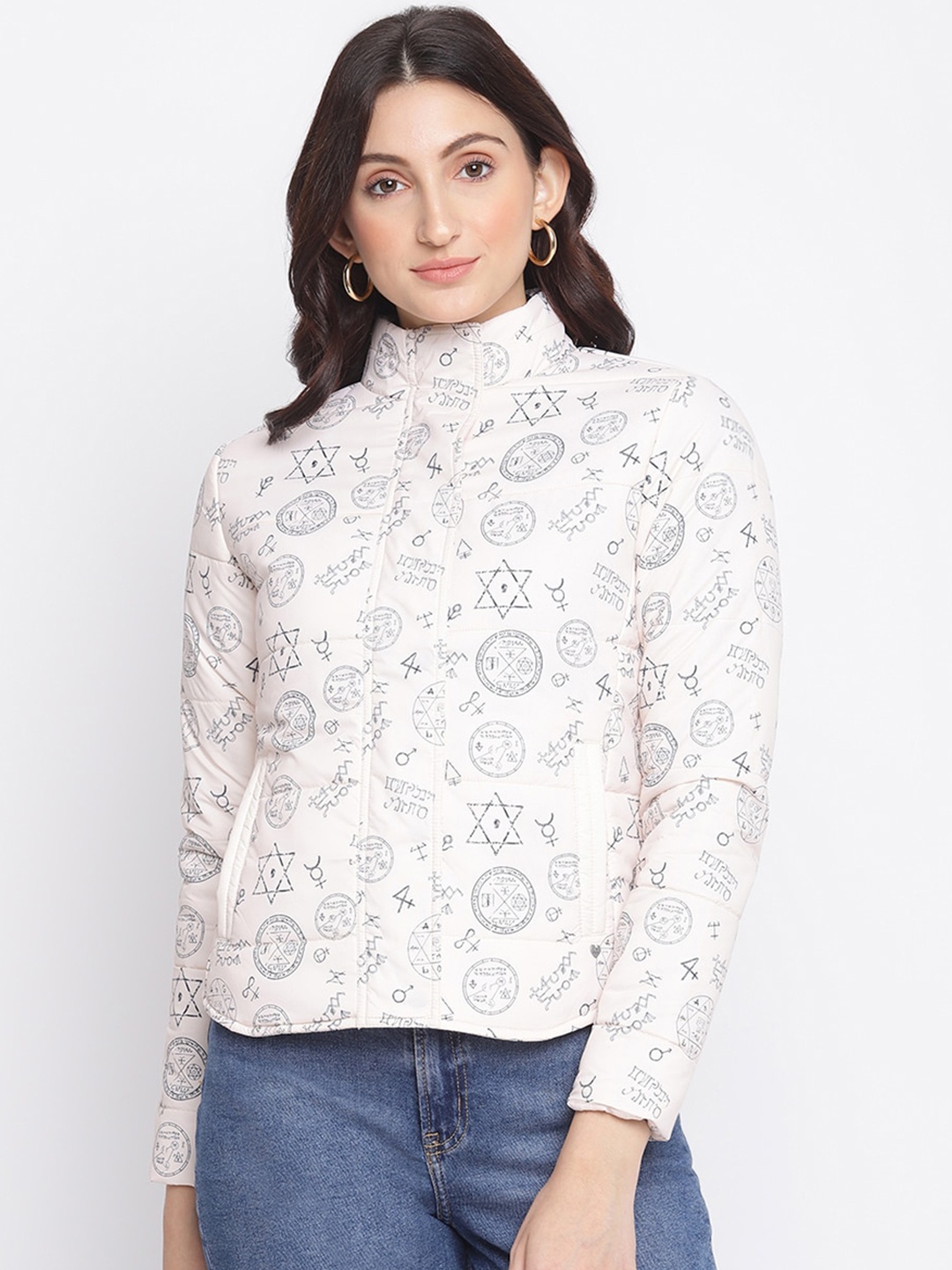 

SPYKAR Women Cream-Coloured Crop Tailored Jacket