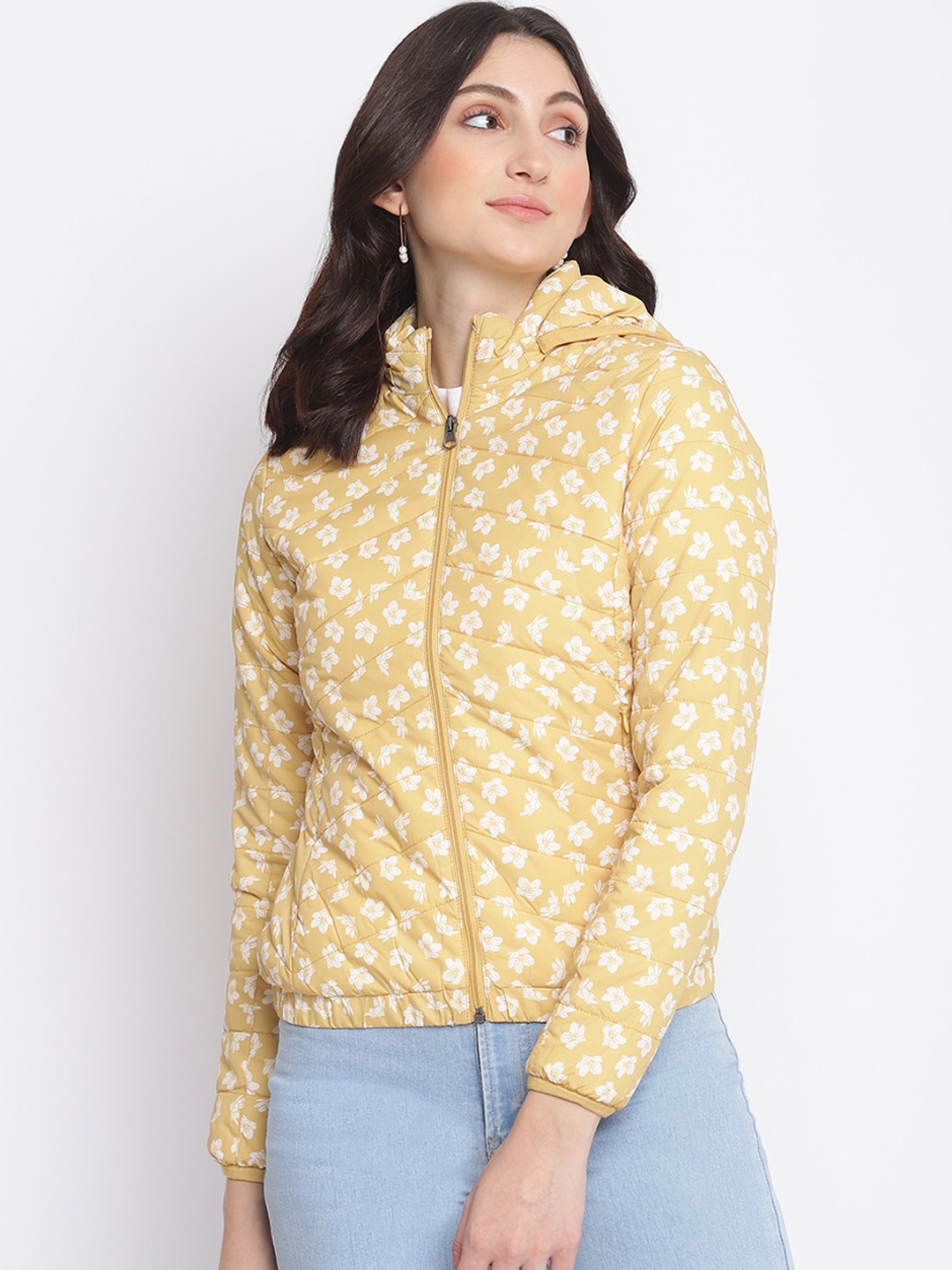 

SPYKAR Women Gold-Toned Floral Tailored Jacket