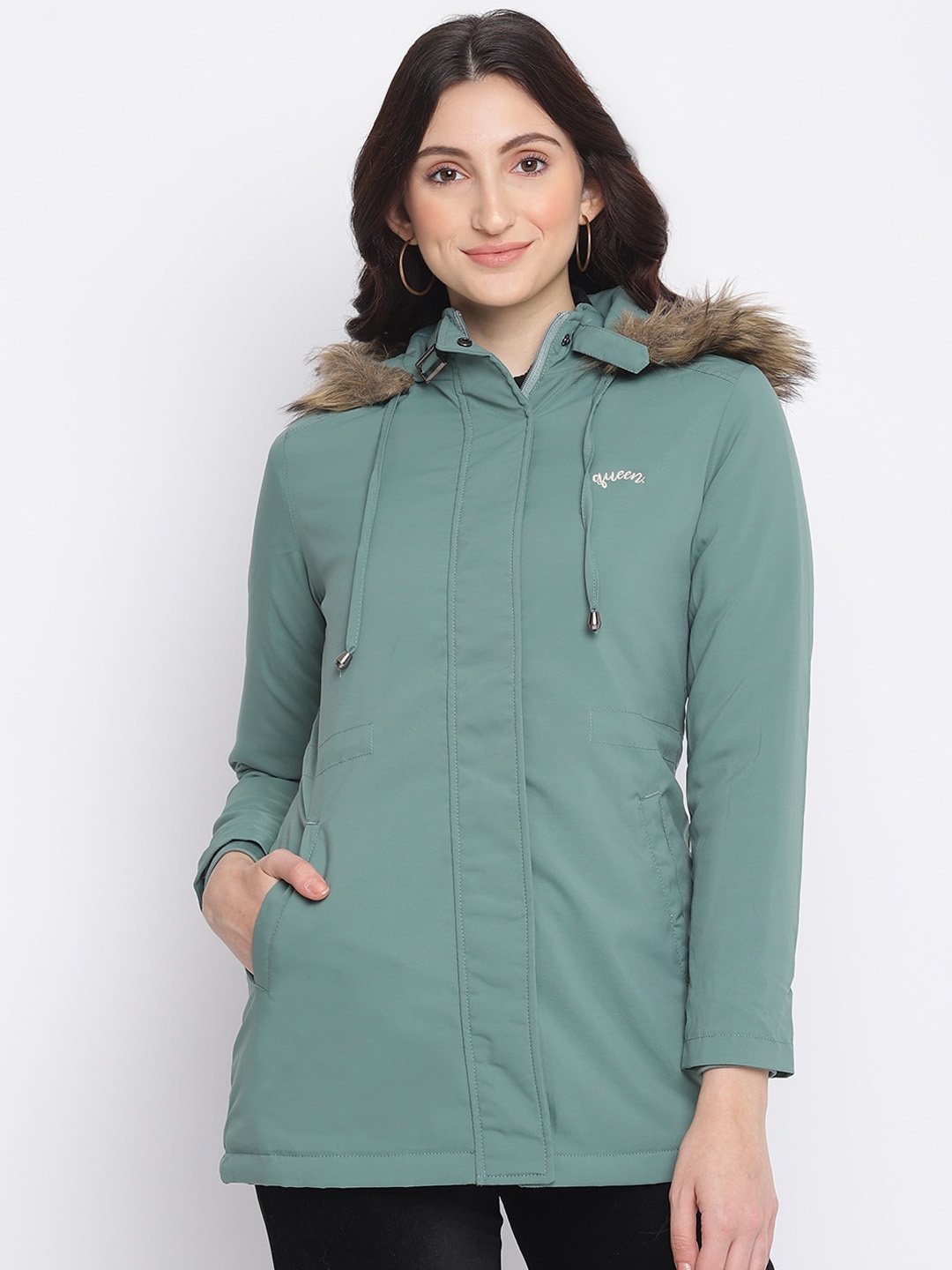 

SPYKAR Women Sage Green Parka Jacket